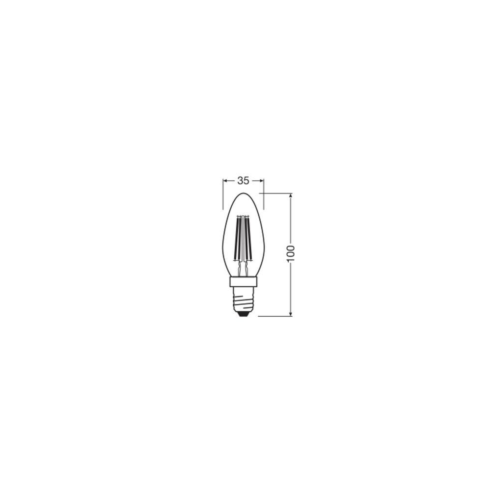 Osram LED Classic B 40, Filament, EEK B, 2,5 W, 470 lm, E14, dimmbar, warmweiß, klar