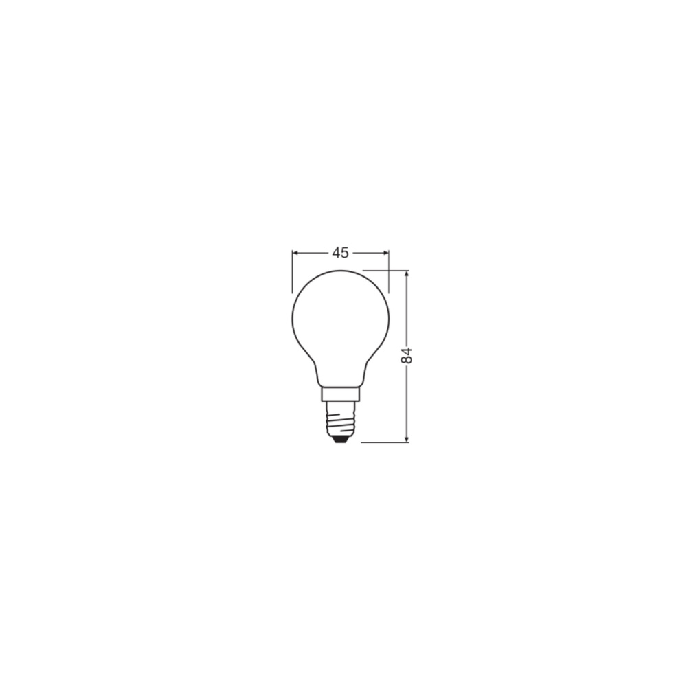 Osram LED Classic P 40, Filament, EEK B, 2,5 W, 470 lm, E14, dimmbar, warmweiß, matt