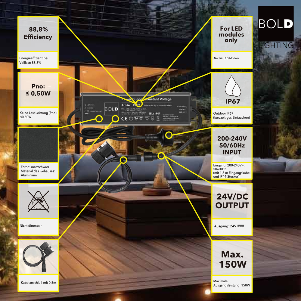 Die Bold Set 24V-Garten Groß, Controller, Kabel, Sensor