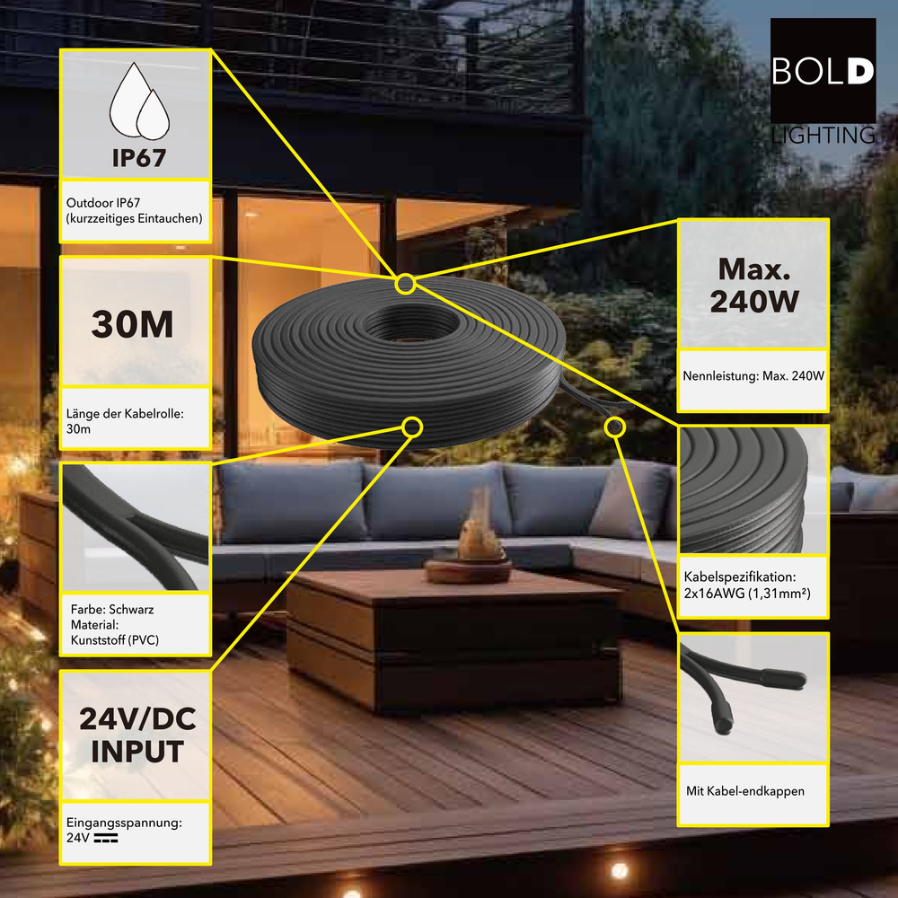 Die Bold Set 24V-Garten Groß, Controller, Kabel, Sensor