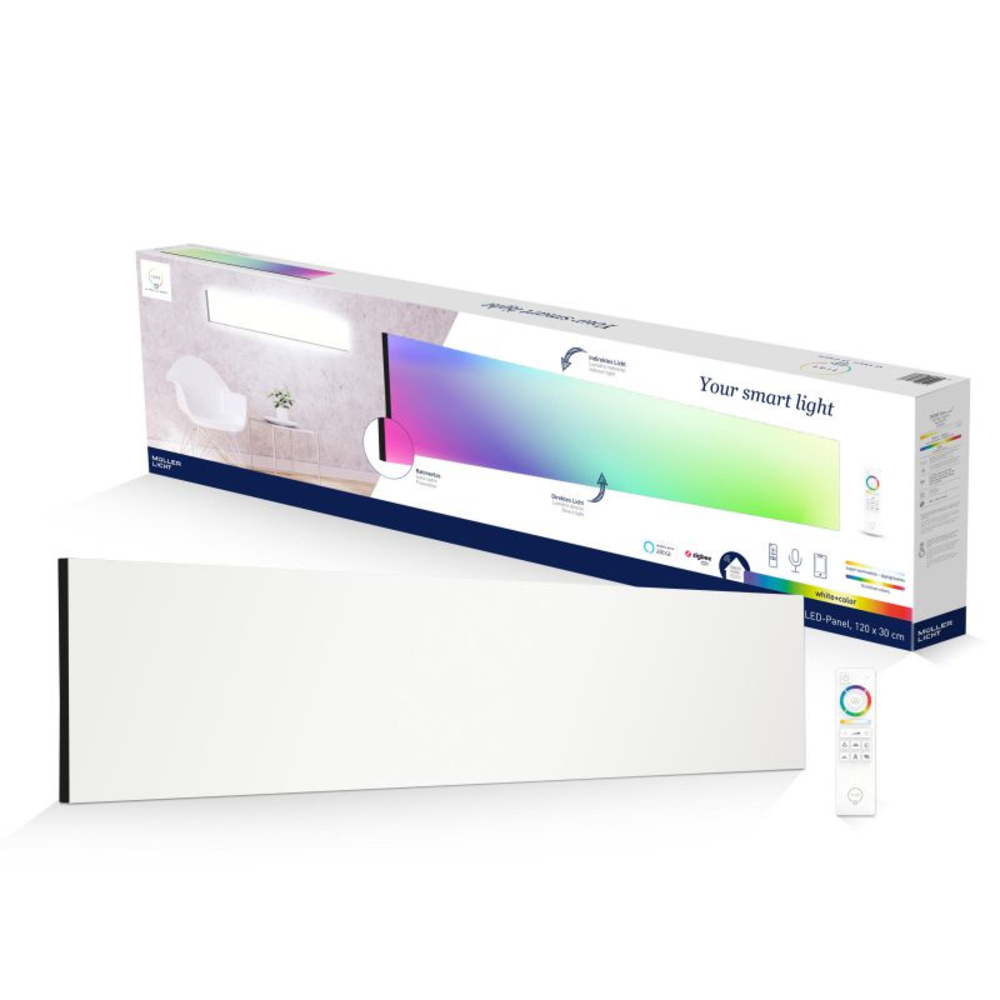 tint Smart Home LED-Panel Aris black, white+color, 120x30 cm, Zigbee, Bluetooth