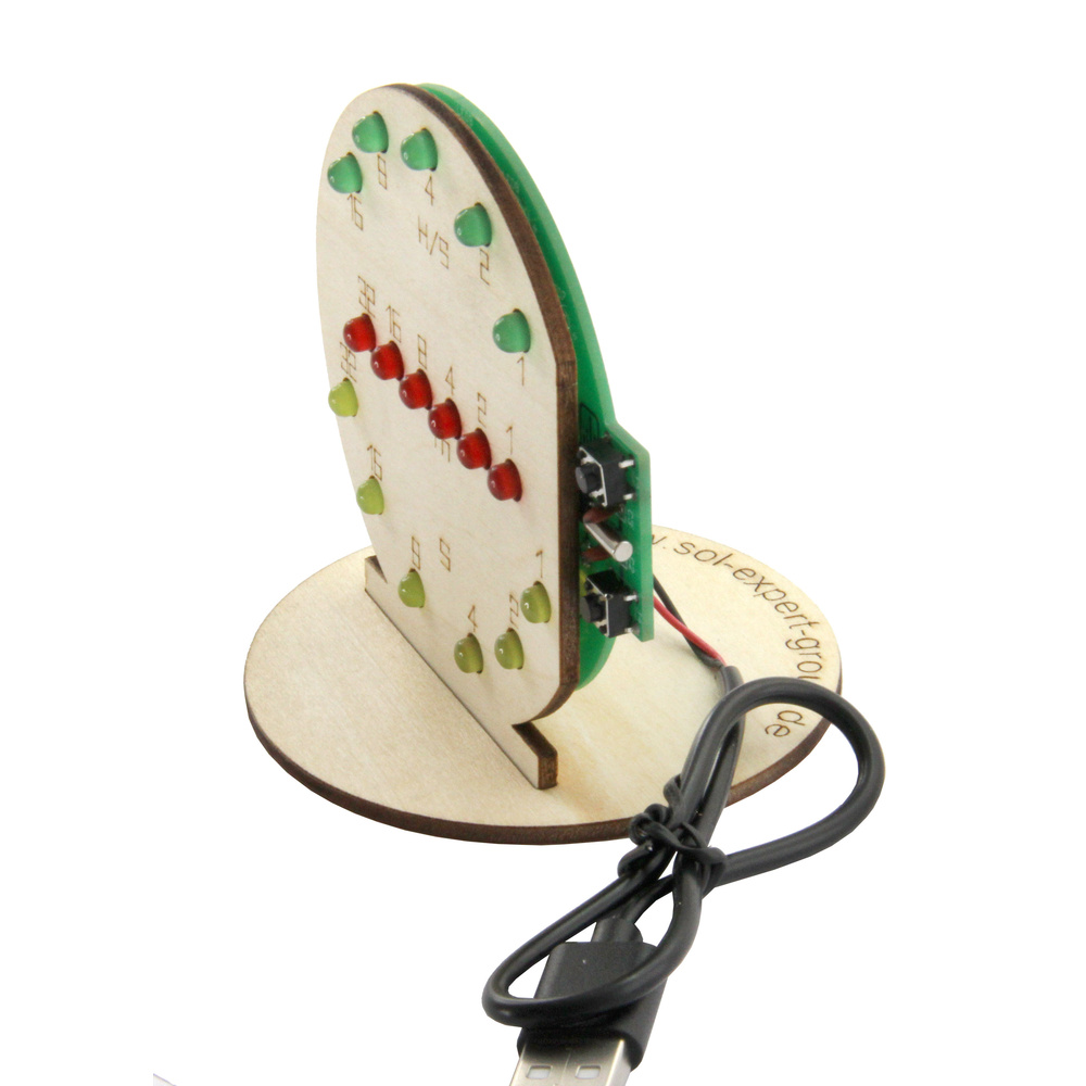 SOL-EXPERT Binäre Uhr Lötbausatz, LED-Anzeige, USB-Betrieb