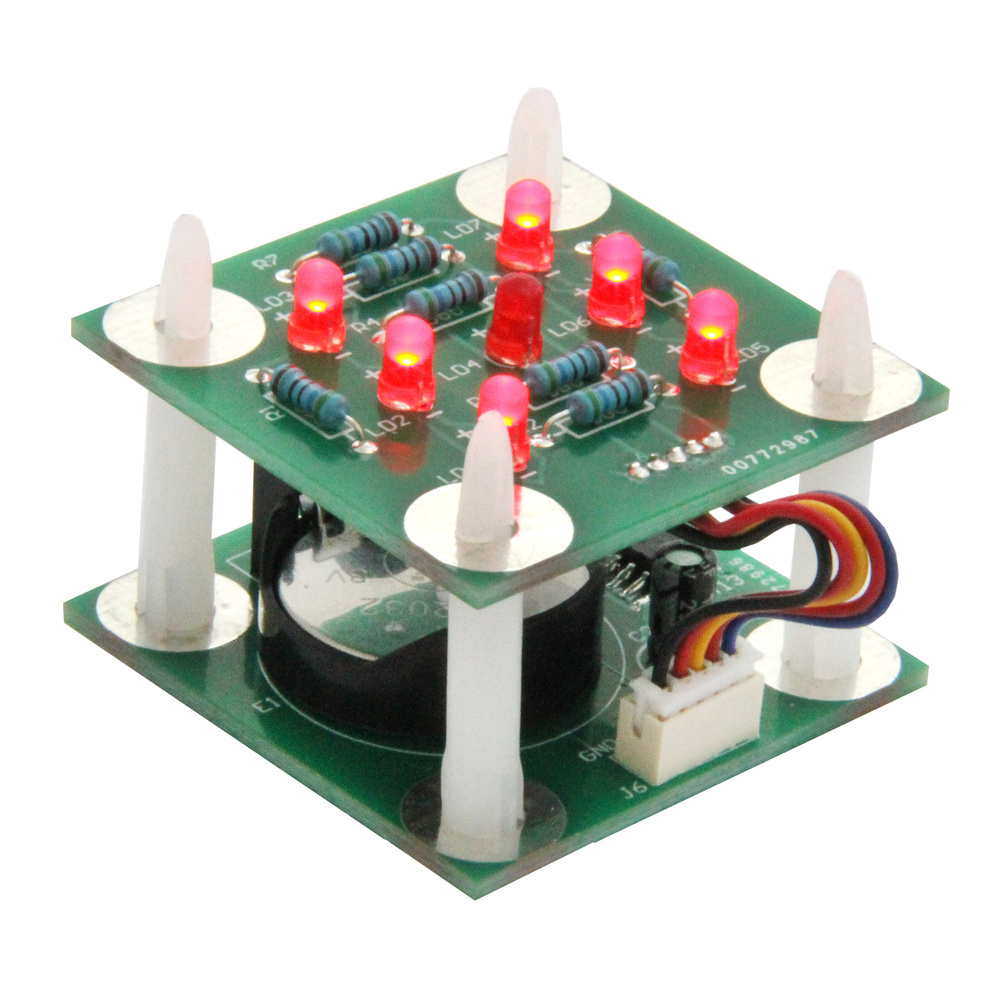 SOL-EXPERT Schüttelwürfel Lötbausatz, LED-Zufallsanzeige, Knopfzellenbetrieb