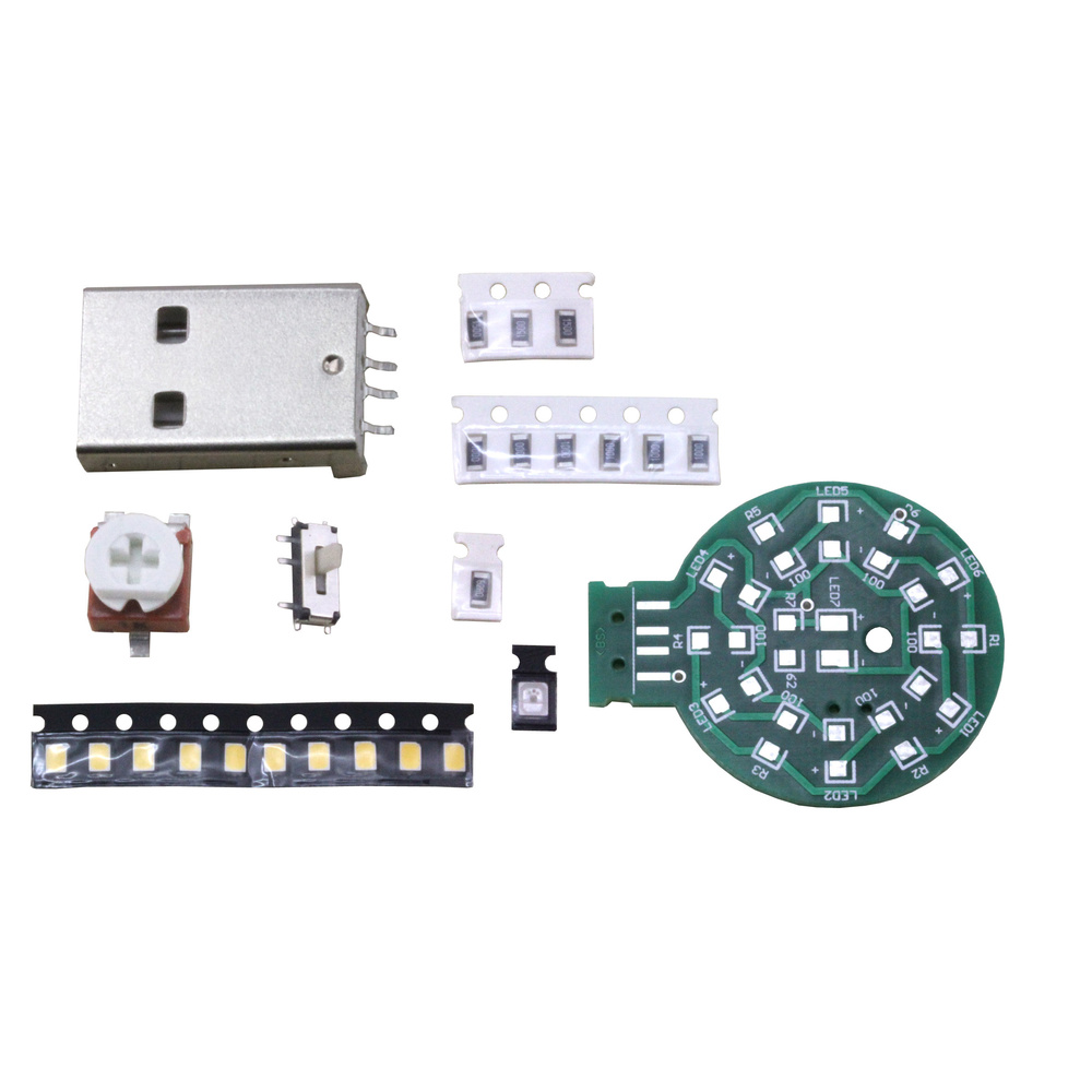 SOL-EXPERT SMD-Taschenlampe Lötbausatz, 7 × SMD-LEDs, Knopfzellenbetrieb