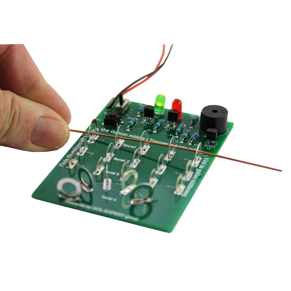 SOL-EXPERT Lötbausatz „Die goldene Mitte“, LED-Reaktionsspiel mit Tastersteuerung