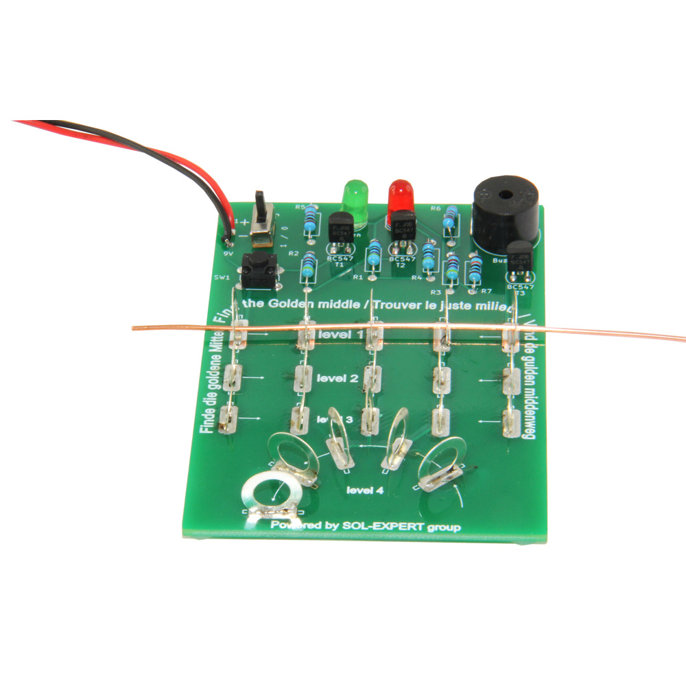 SOL-EXPERT Lötbausatz „Die goldene Mitte“, LED-Reaktionsspiel mit Tastersteuerung
