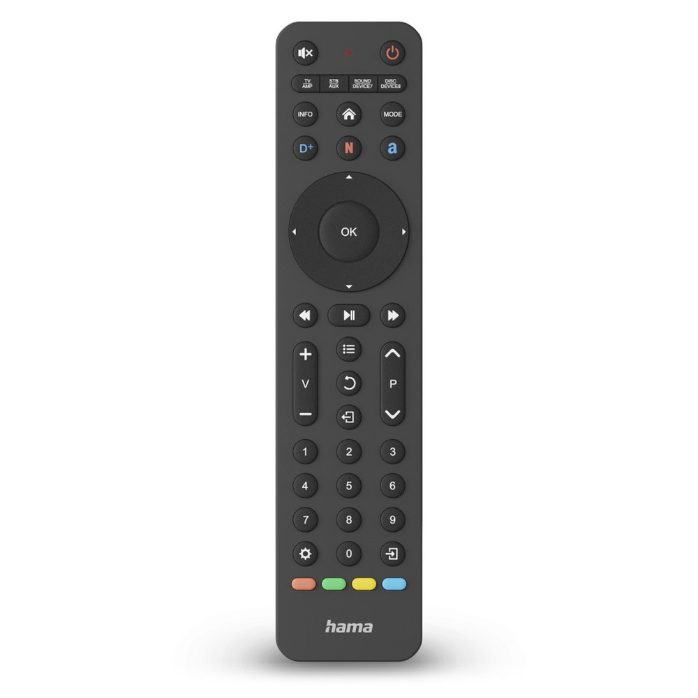 hama Universal-Fernbedienung TV, Infrarot, für 8 Geräte, lernfähig, App-Tasten