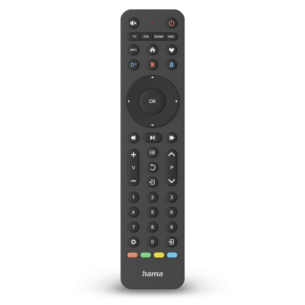 hama Universal-Fernbedienung TV, Infrarot, für 4 Geräte, lernfähig, App-Tasten