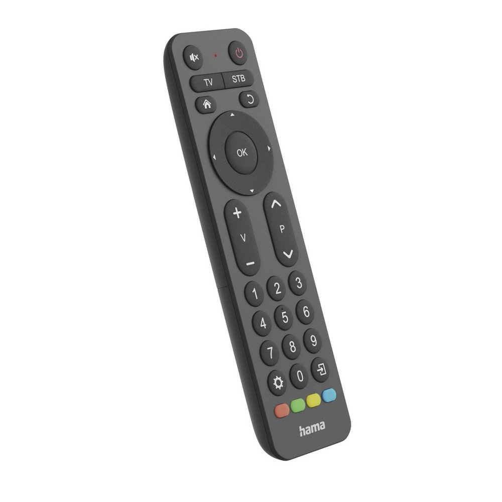 hama Universal-Fernbedienung TV, Infrarot, für 2 Geräte, große Tasten, lernfähig