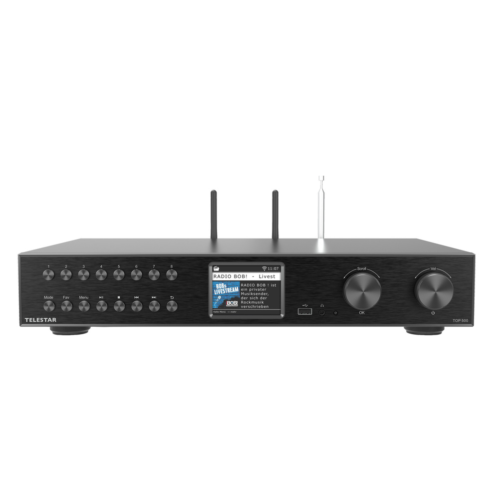 TELESTAR HiFi‑Tuner TOP 500, Internet Radio DAB+ UKW Bluetooth Streaming