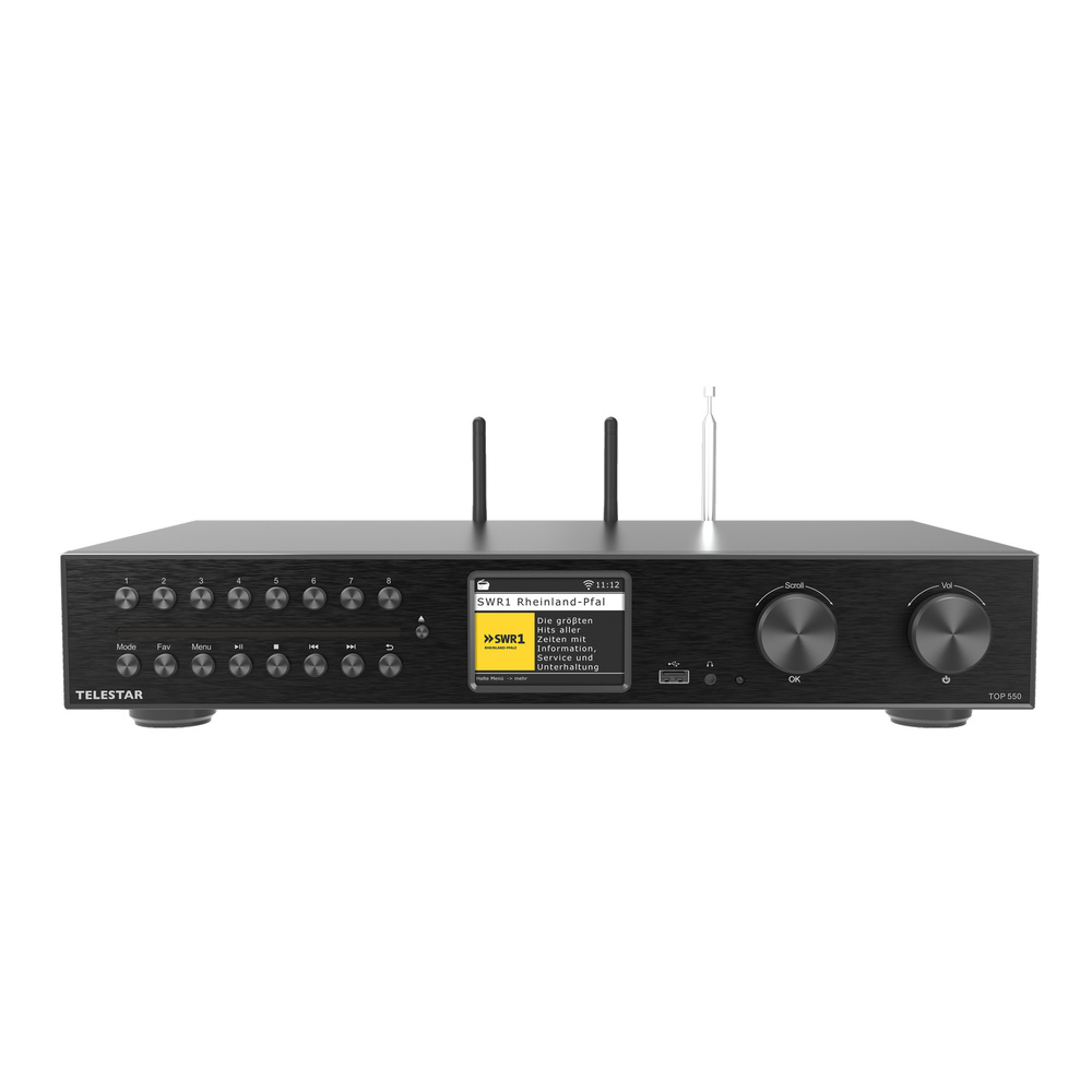 TELESTAR HiFi‑All‑in‑One‑System TOP 550, Internet Radio DAB+ UKW CD Bluetooth