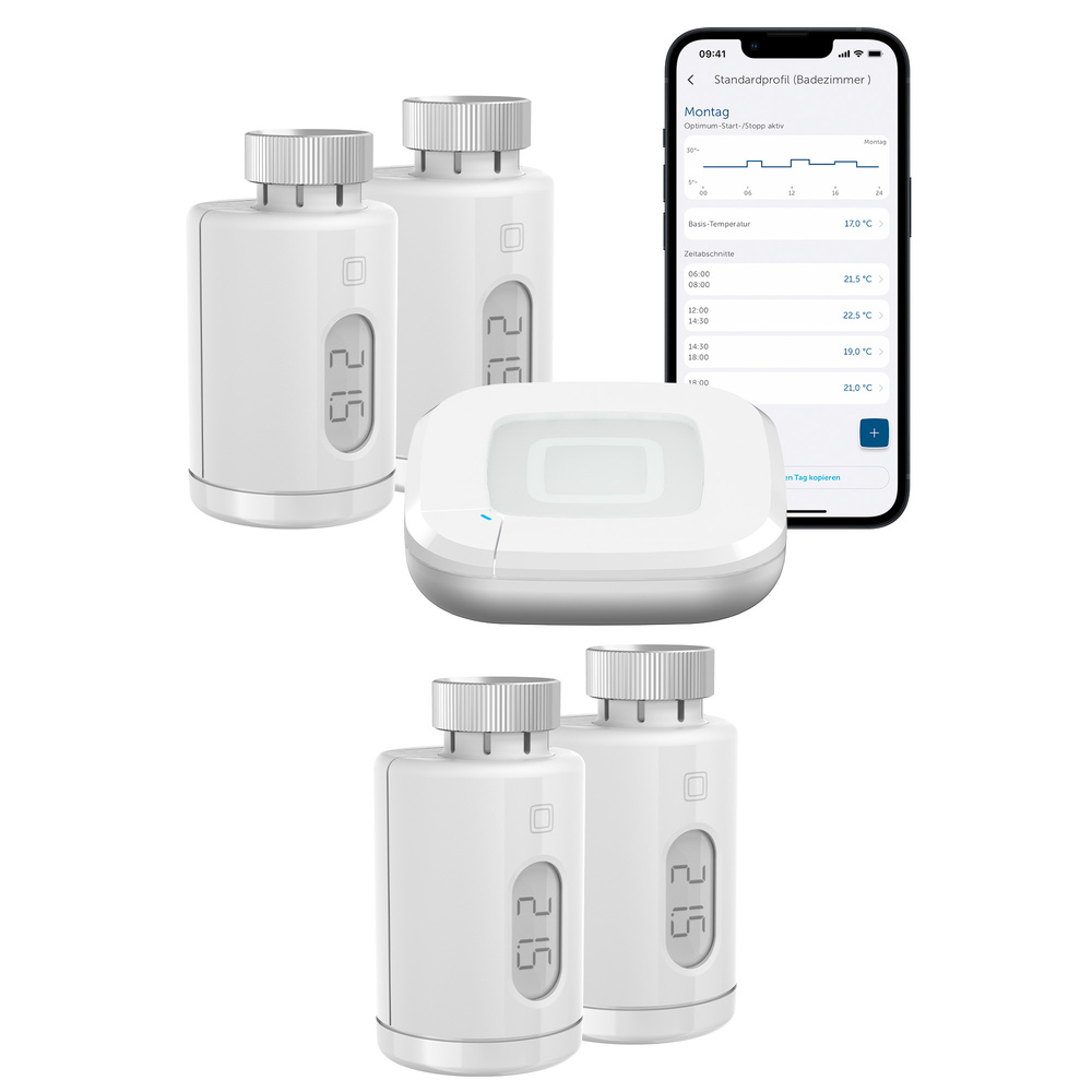 Homematic IP Smart Home Set Raumklima mit Access Point 2, 4 Heizkörperthermostate