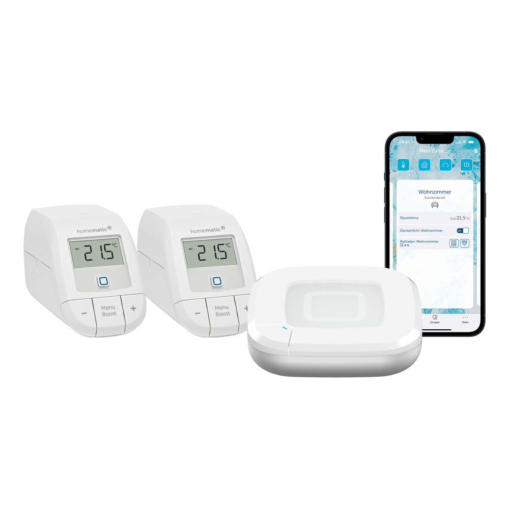 Homematic IP Smart Home Set Raumklima mit Access Point 2, 2 Heizkörperthermostate