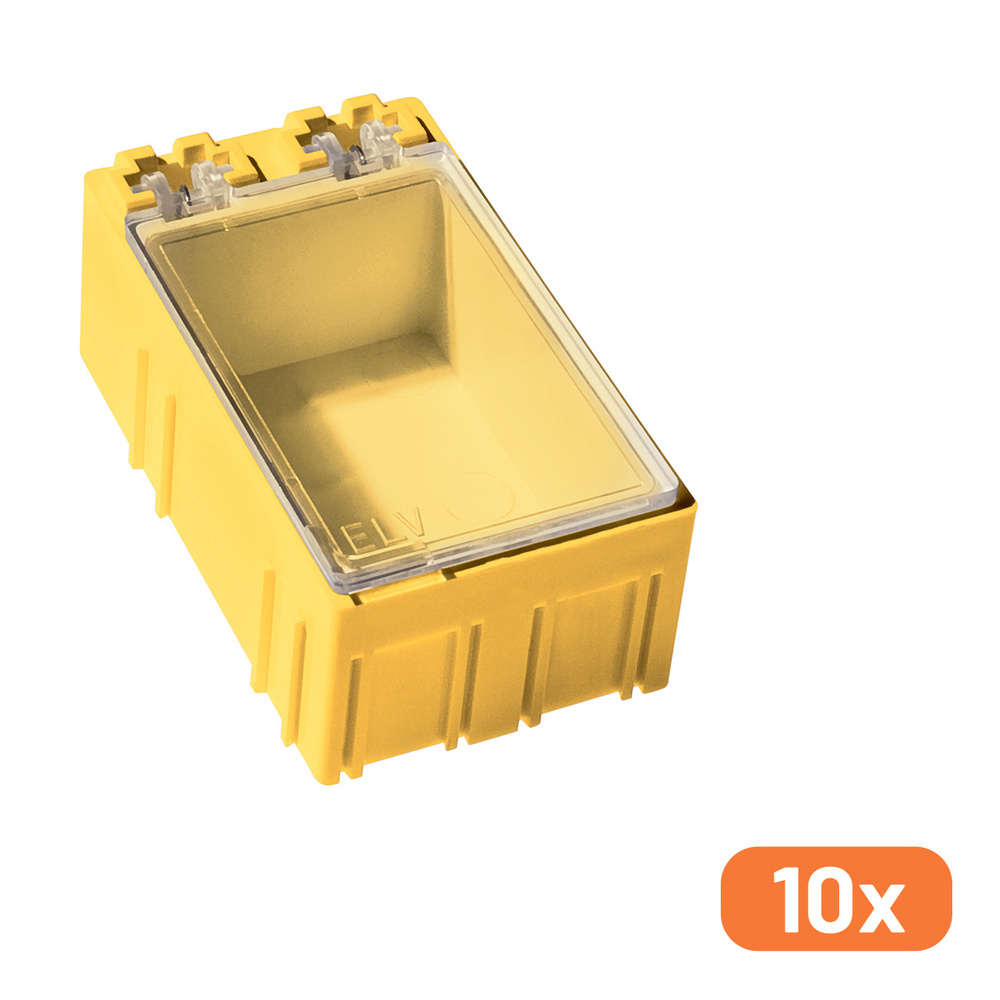 ELV 10er-Set SMD-Sortierbox, Gelb, 23 x 31 x 54 mm