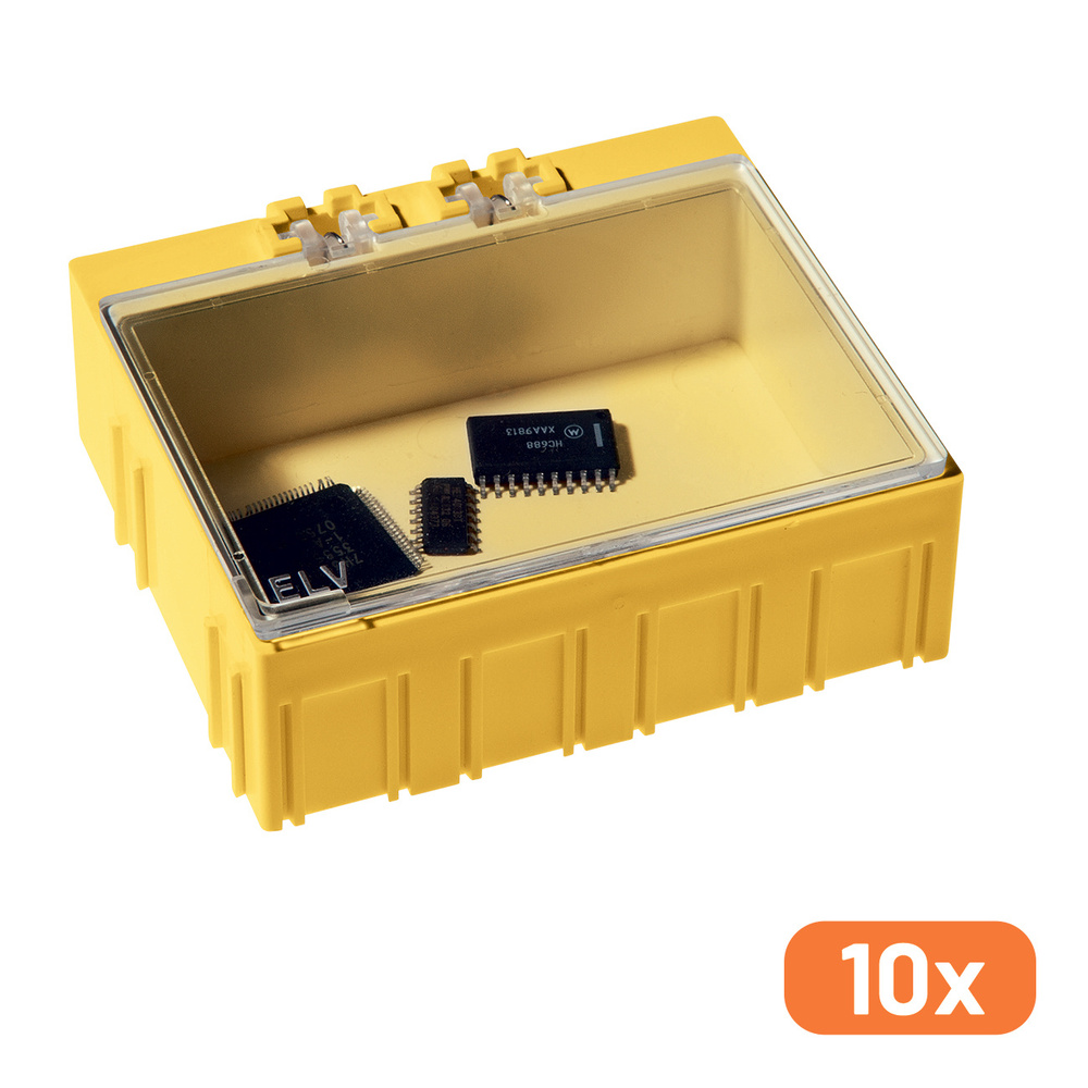 ELV 10er-Set SMD-Sortierbox, Gelb, 23 x 62 x 54 mm