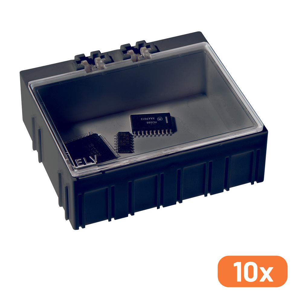 ELV 10er-Set SMD-Sortierbox, 23 x 62 x 54 mm, Antistatik