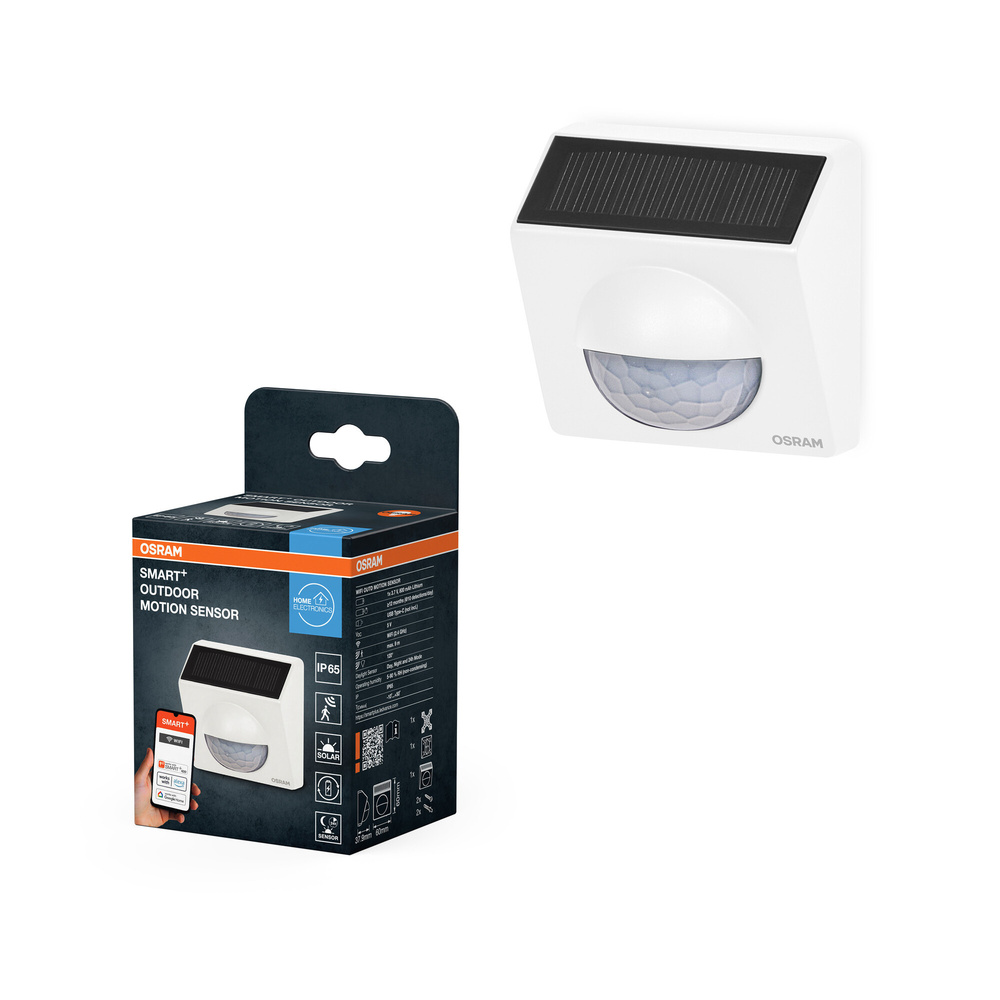SMART+ Smart Home Bewegungsmelder mit Solarmodul, WLAN, weiß