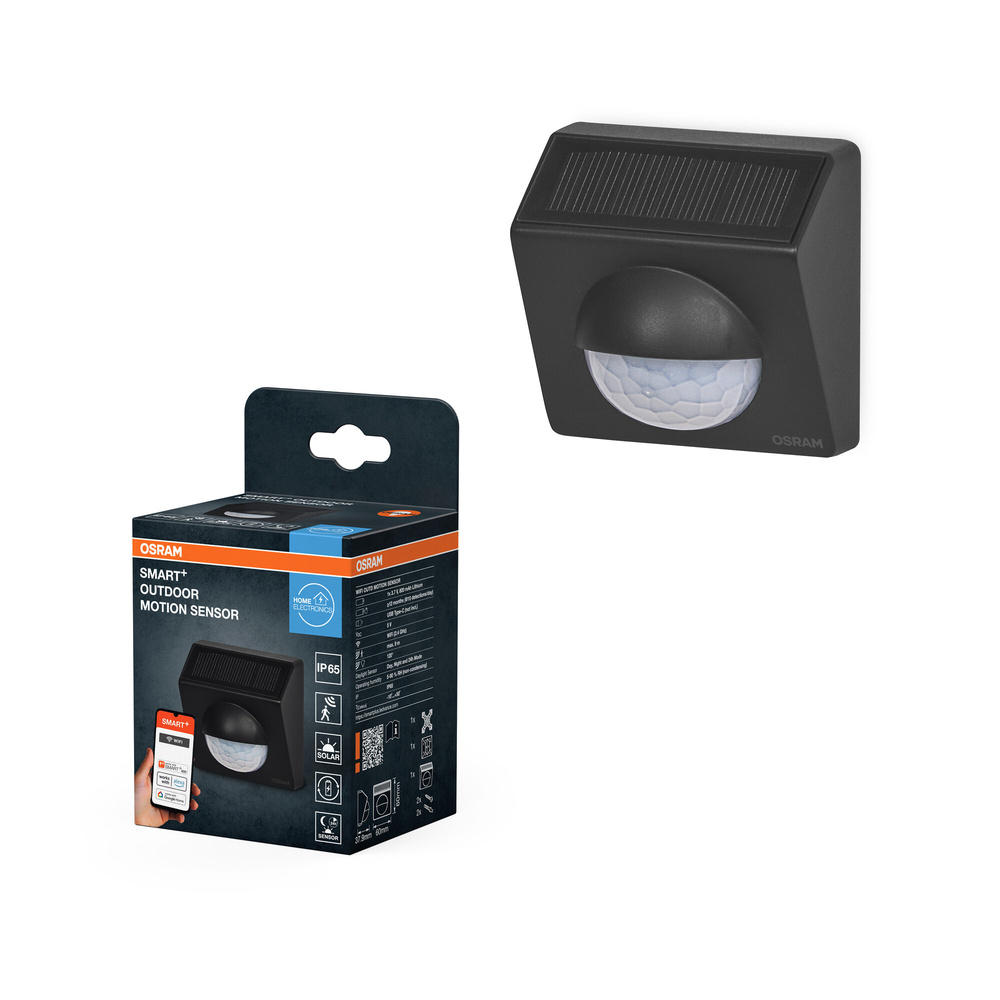 SMART+ Smart Home Bewegungsmelder mit Solarmodul, WLAN, anthrazit