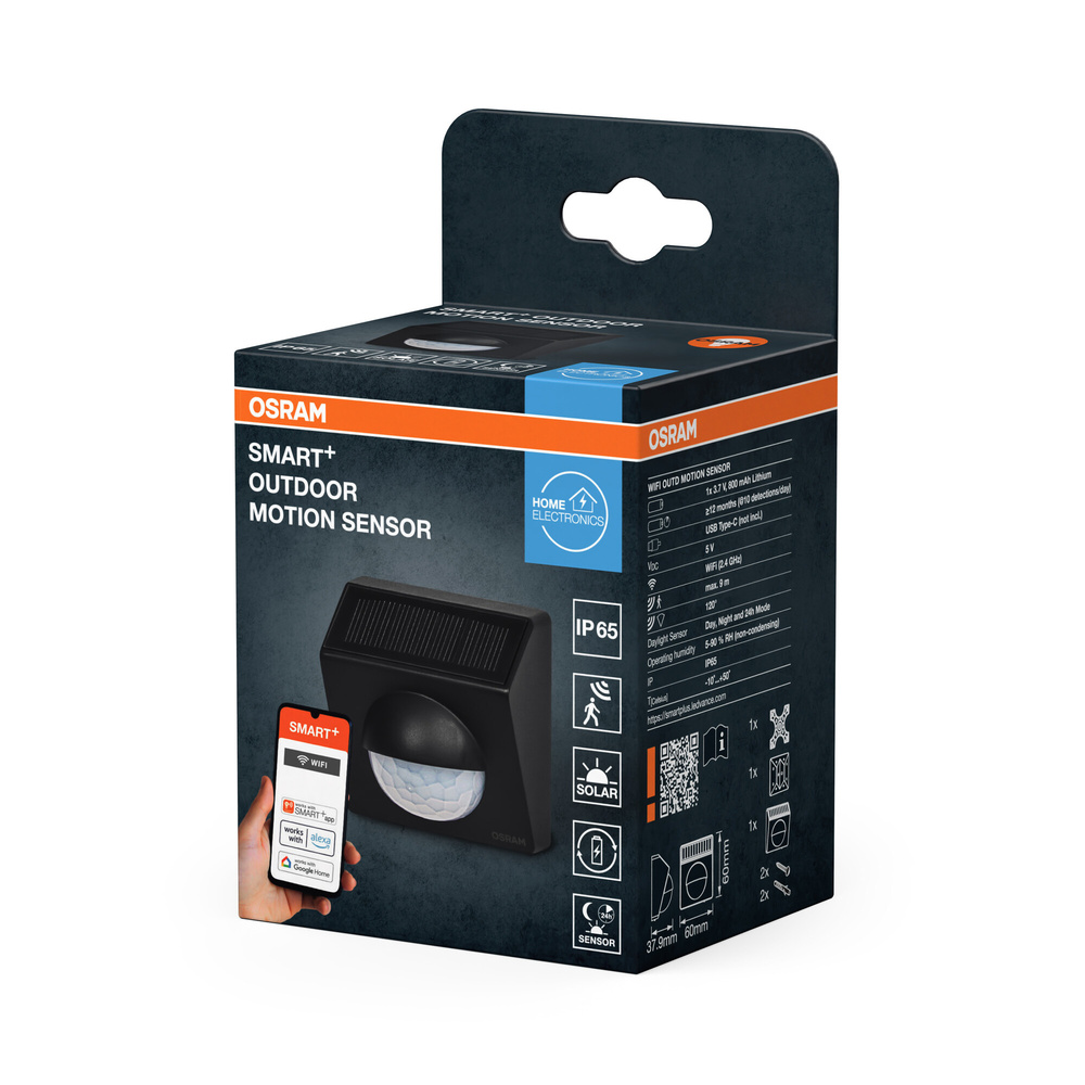 SMART+ Smart Home Bewegungsmelder mit Solarmodul, WLAN, anthrazit