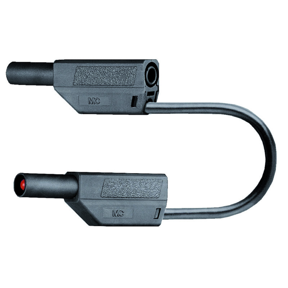 Sicherheitsmessleitungen in Silikon (SLK410-E/SIL) 4mm, 19A, 1m, schwarz