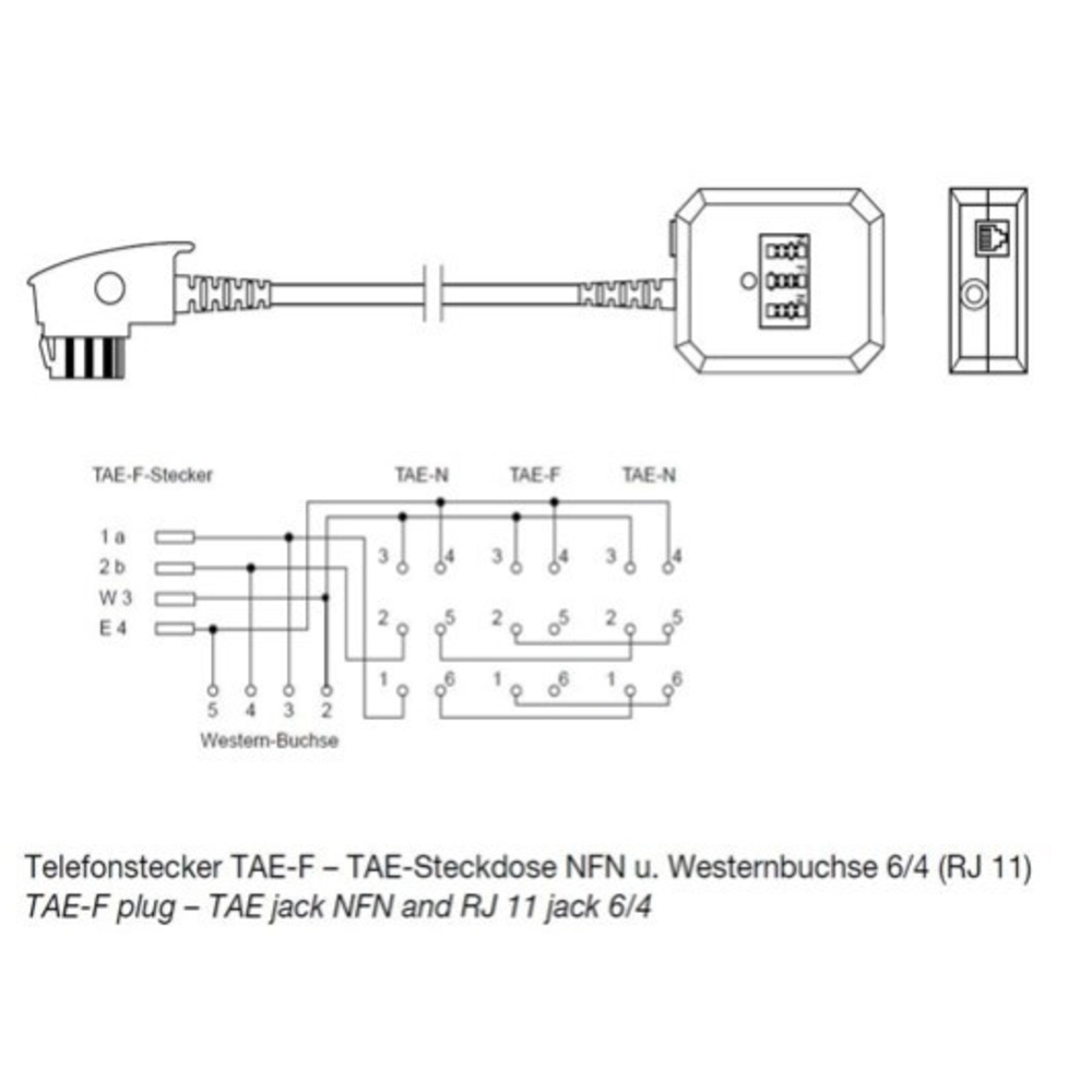 TAE-Adapter NFN: Mit Anschlusskabel 20 cm