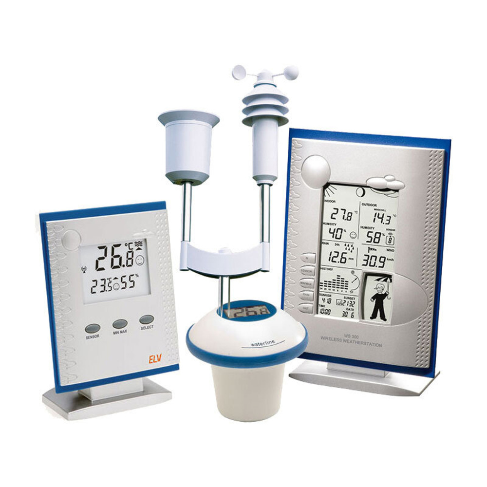 Funkthermometer WS 50 + Funk-Wetterstation WS 300 + Poolsensor PS 50 + Kombisensor KS 300