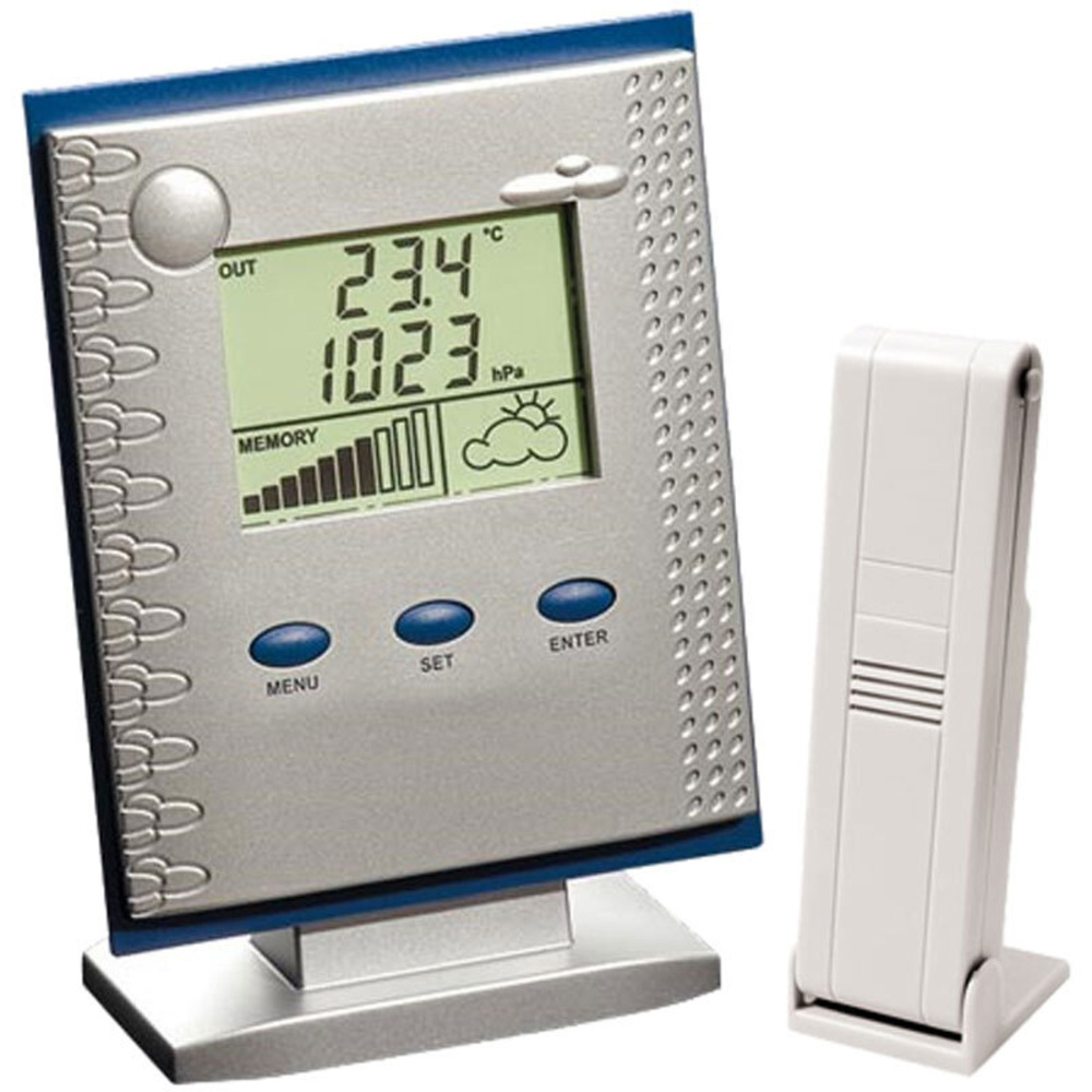 ELV WS 300 PC Funk-Wetterstion, Silber inkl. Software Weather Professional und Temperatur-/Feuchtesensor S 300 TH