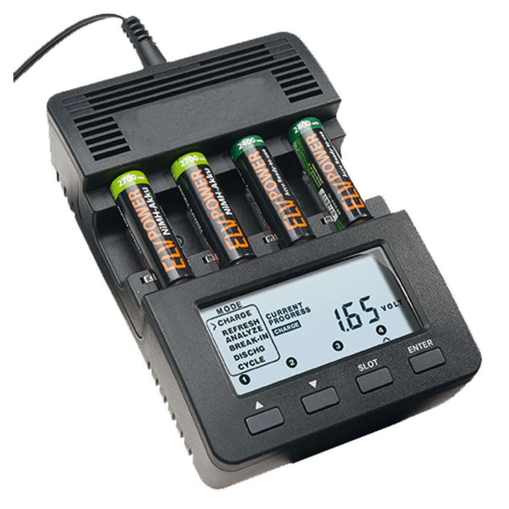ELV Prozessor-Ladegerät MH-C 9000 inkl 4x ELV Mignon Akku 2700mAh