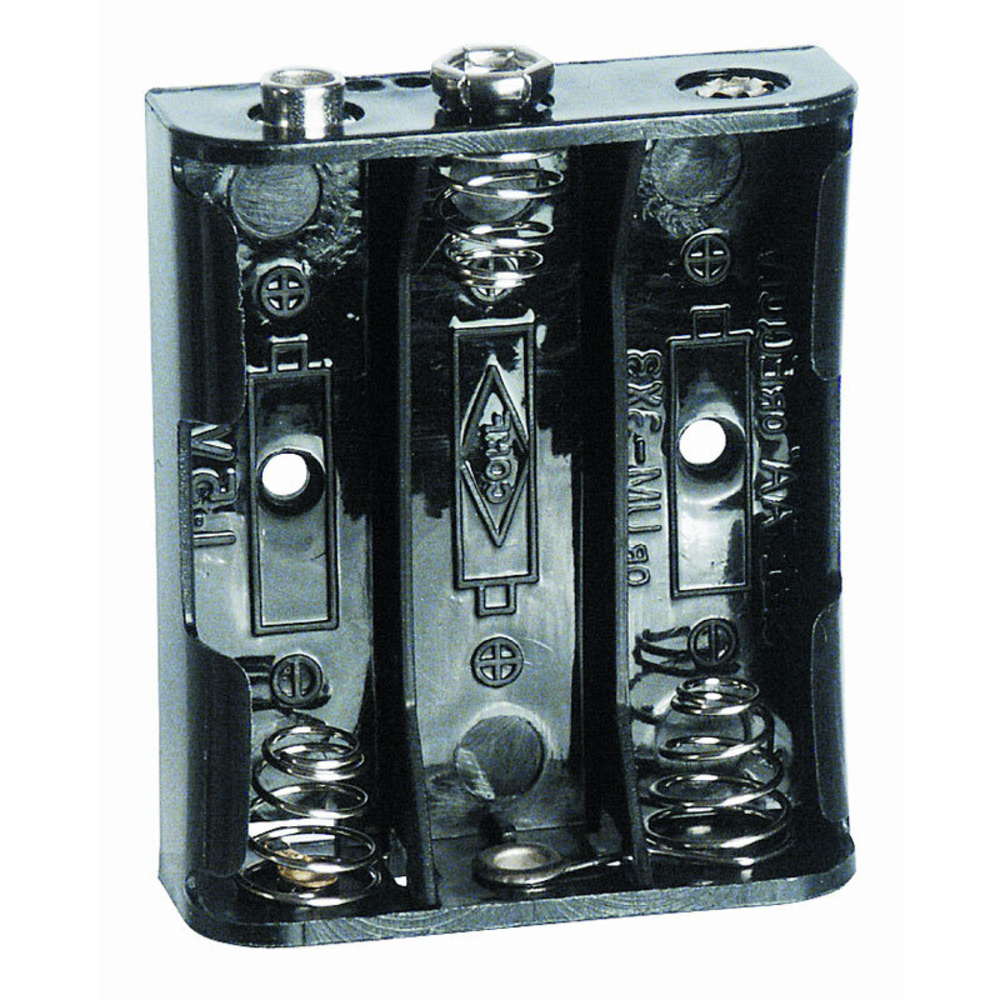 Batteriehalter für 3 x Mignon  mit Druckknopf-Anschluss