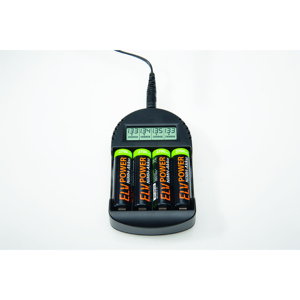 ELV Akku-Ladegerät BC-250 inkl. 2er-Pack ELV Power NiMH-Akku Micro, 1000 mAh