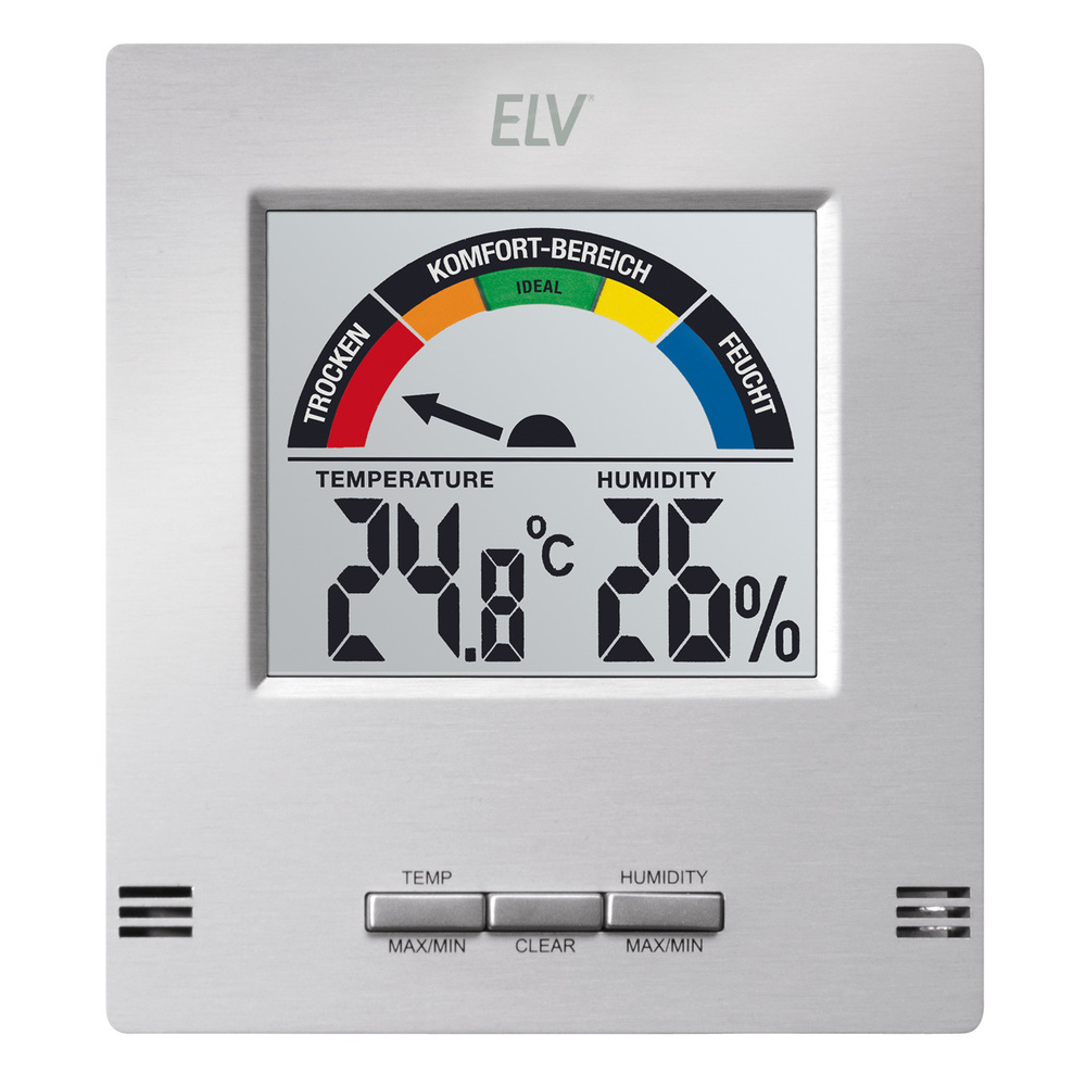 ELV LCD-Klima-Komfort-Anzeige, Temperatur und Luftfeuchte