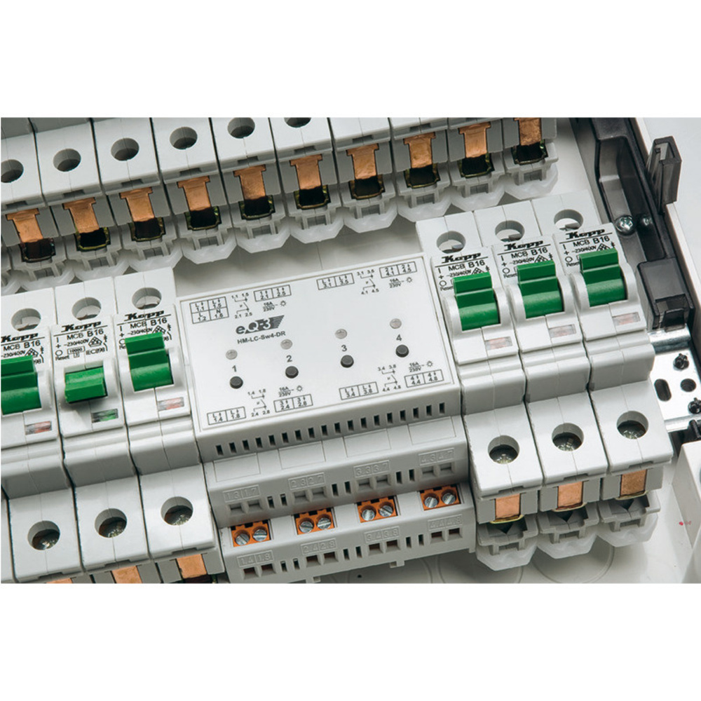 Homematic Funk-Schaltaktor, 4fach, Hutschiene HM-LC-Sw4-DR für Smart Home / Hausautomation
