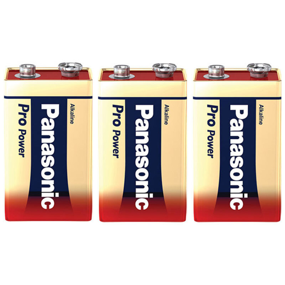 Panasonic Pro Power Alkaline Batterie, 9-V-Block, 3er-Pack