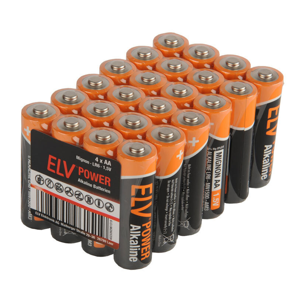 ELV POWER Alkaline Batterie Mignon AA, 24 Stück