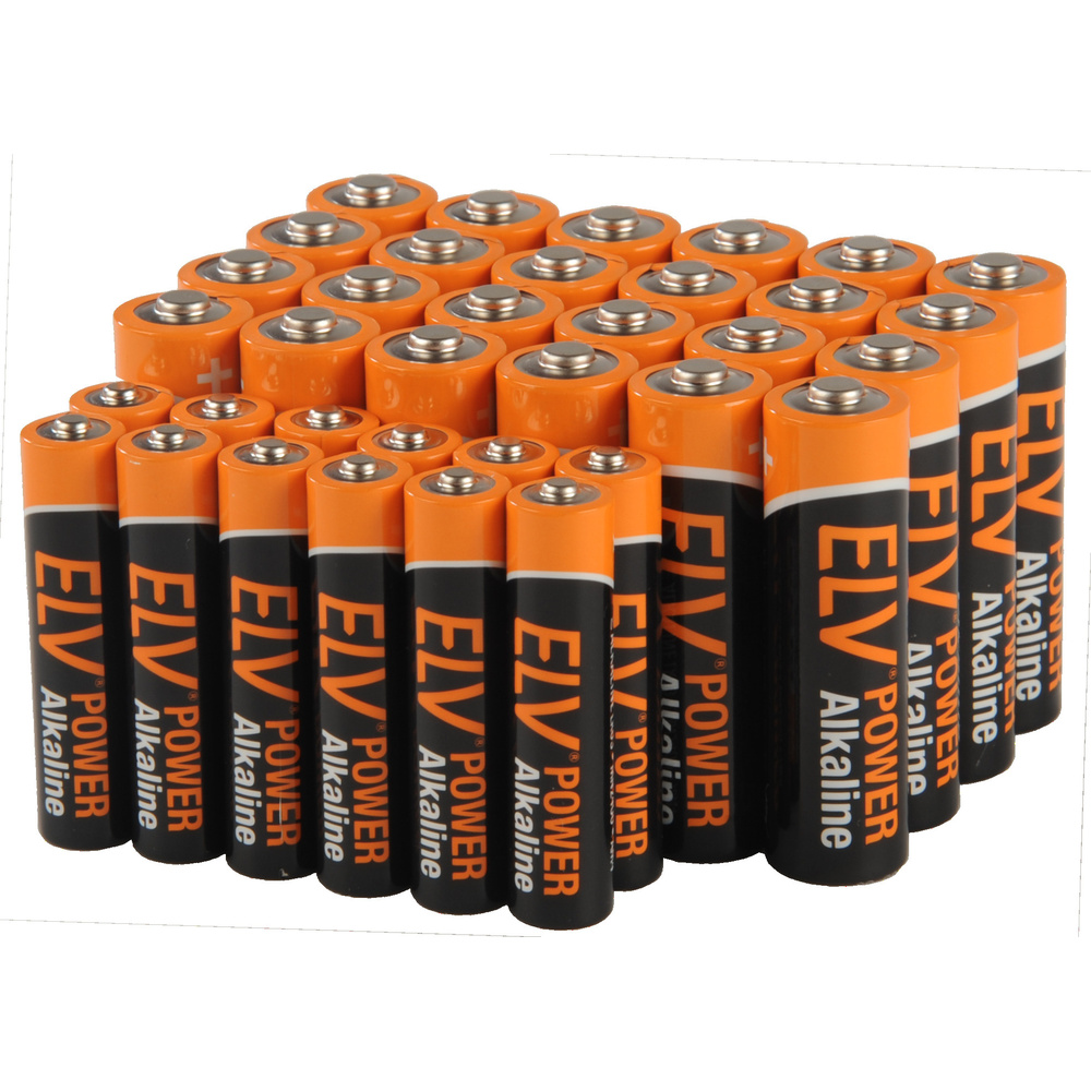 ELV POWER Alkaline Vorratspack,  12x Micro AAA und 24x Mignon AA