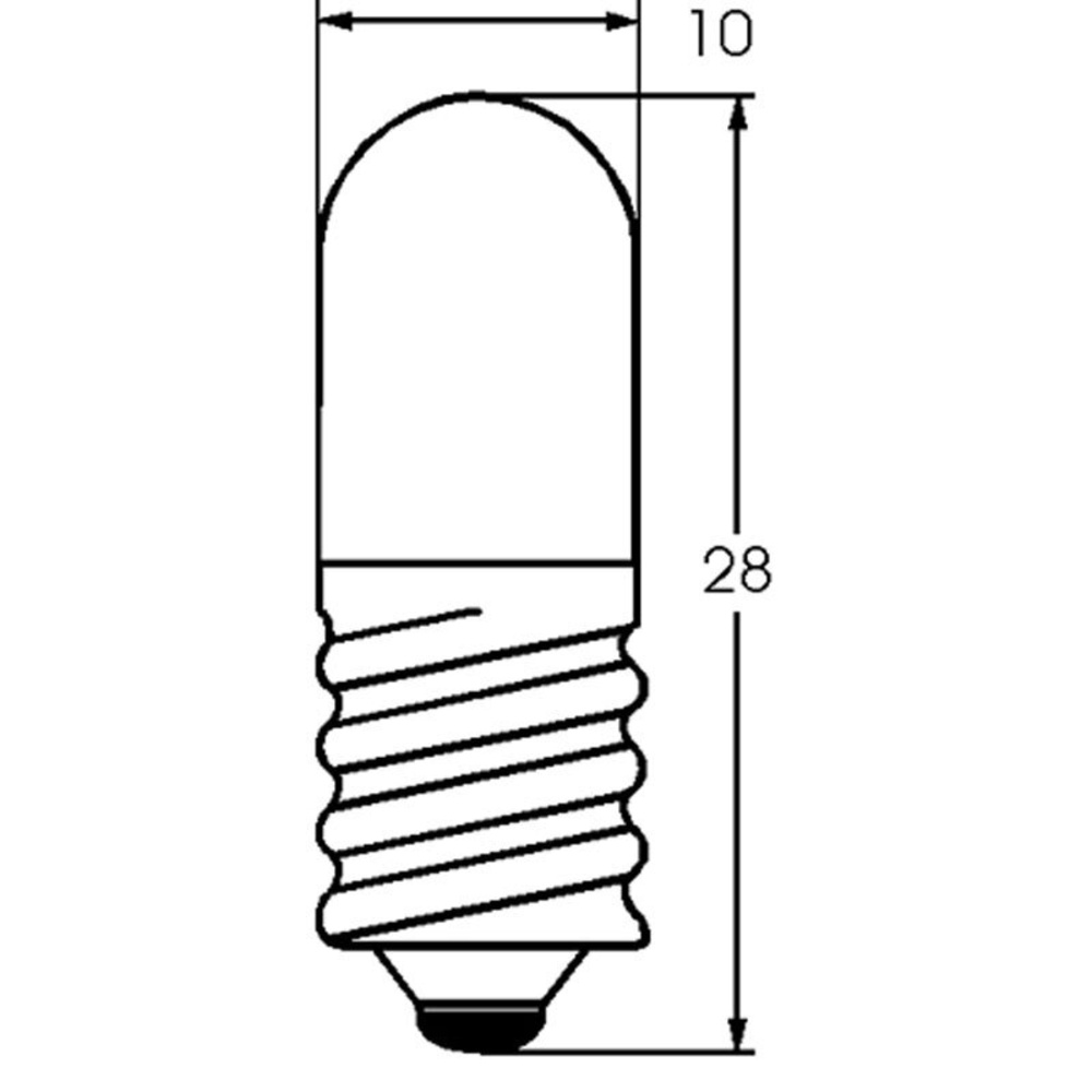 Barthelme Röhrenlampe Sockel E10, 10 x 28 mm, 30 V