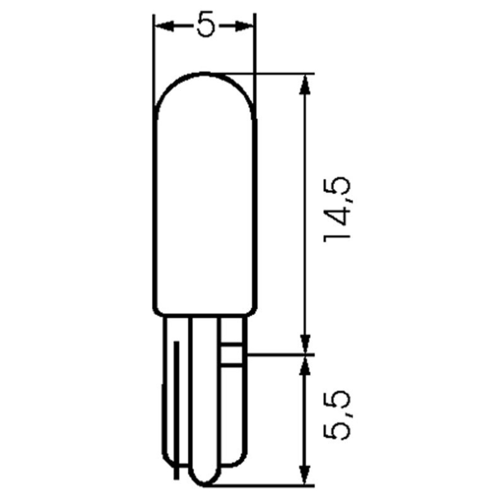 Barthelme Glassockellampe Sockel T5 W2x4,6d, 5 x 20 mm, 12 V