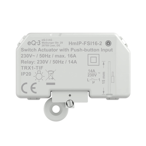 Homematic IP Smart Home Schaltaktor mit Tastereingang (16 A) – Unterputz, HmIP-FSI16-2