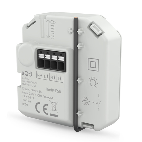 Homematic IP Smart Home Schaltaktor (6 A) – Unterputz, HmIP-FS6