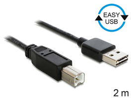Delock USB 2.0 EASY-Kabel, USB-Stecker (Typ A) auf USB-Stecker (Typ B), 2 m