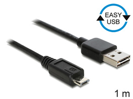 Delock USB 2.0 EASY-Kabel USB-Stecker (Typ A) auf Micro-USB-Stecker (Typ B), 1 m