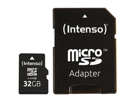 Intenso microSDHC-Karte, Class 10, mit SD-Adapter, 25 MB/s, 32 GB