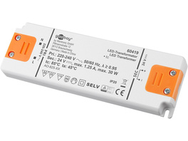 goobay LED-Netzteil / LED-Trafo, 30 W, 24 V DC, 1,25 A, Konstantspannung, IP20, ultraflach