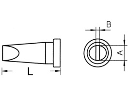 Weller Ersatzlötspitze LT H, meißelförmig, Spitze 0,8 mm breit