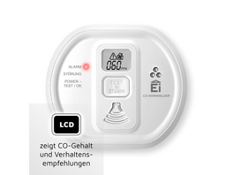 Ei Electronics Kohlenmonoxidmelder Ei208D mit Display, Stand-alone-Gerät, 10-Jahres-Batterie