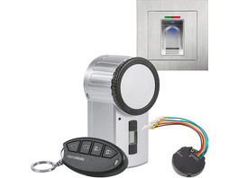 ELV Sparset mit BioKey Gate Fingerabdruckscanner (Unterputz) + Funk-Türschlossantrieb KeyMatic (silber) +  Funk-Tasterschnittstelle