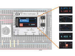 ELV Bausatz Mini-Voltmeter für Steckboards mit TFT-Display, MVM1