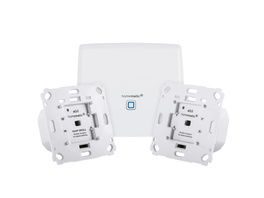 Homematic IP Set mit Smart Home Zentrale CCU3 und 2x Rollladenaktor für Markenschalter
