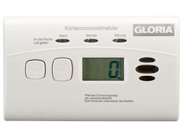 GLORIA Kohlenmonoxid-Warnmelder / CO-Melder K10D, mit Display und 10-Jahres-Batterie