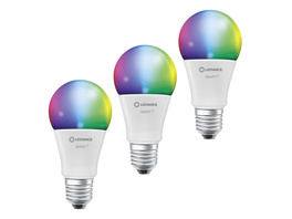 LEDVANCE 3er-Set SMART+ WiFi 9-W-LED-Lampe A60, E27, 806 lm, RGBW, 2700-6500 K, dimmbar, Alexa, App
